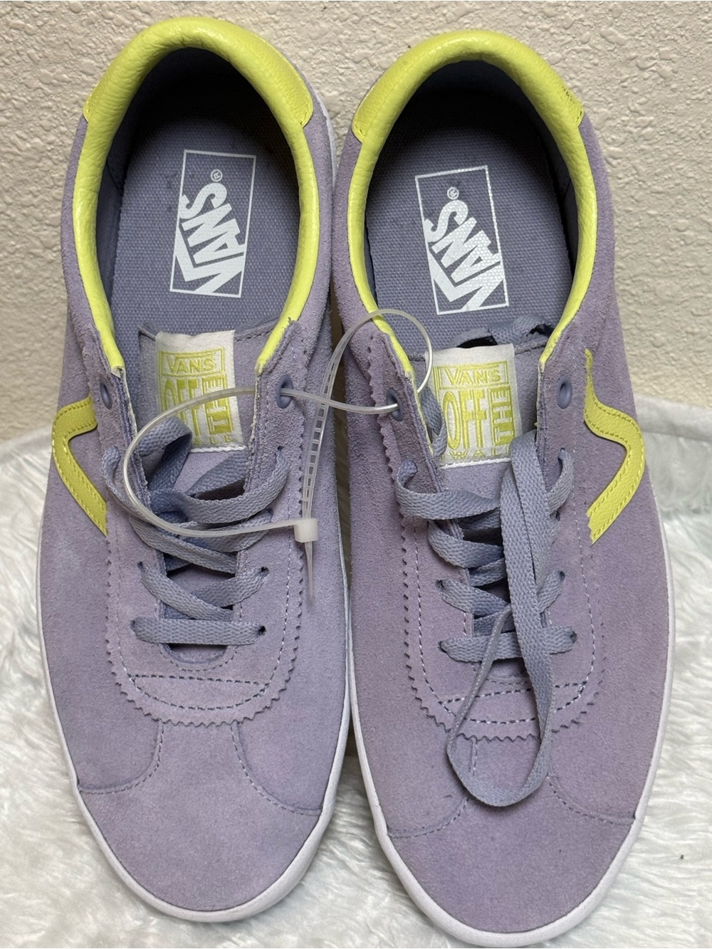 Vans Lavender Low-Top Sneakers with Yellow Trim men’s